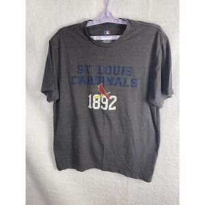 St Louis Cardinals 1892 Tee Shirt SZ LG Gray Short Sleeve MLB Gibson Musial Yadi